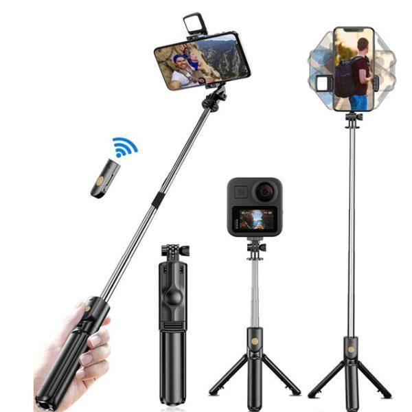 4 in 1 Selfie Stick Tripod with light and Bluetooth Remote