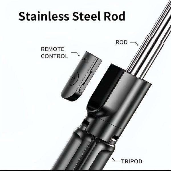 4 in 1 Selfie Stick Tripod with light and Bluetooth Remote