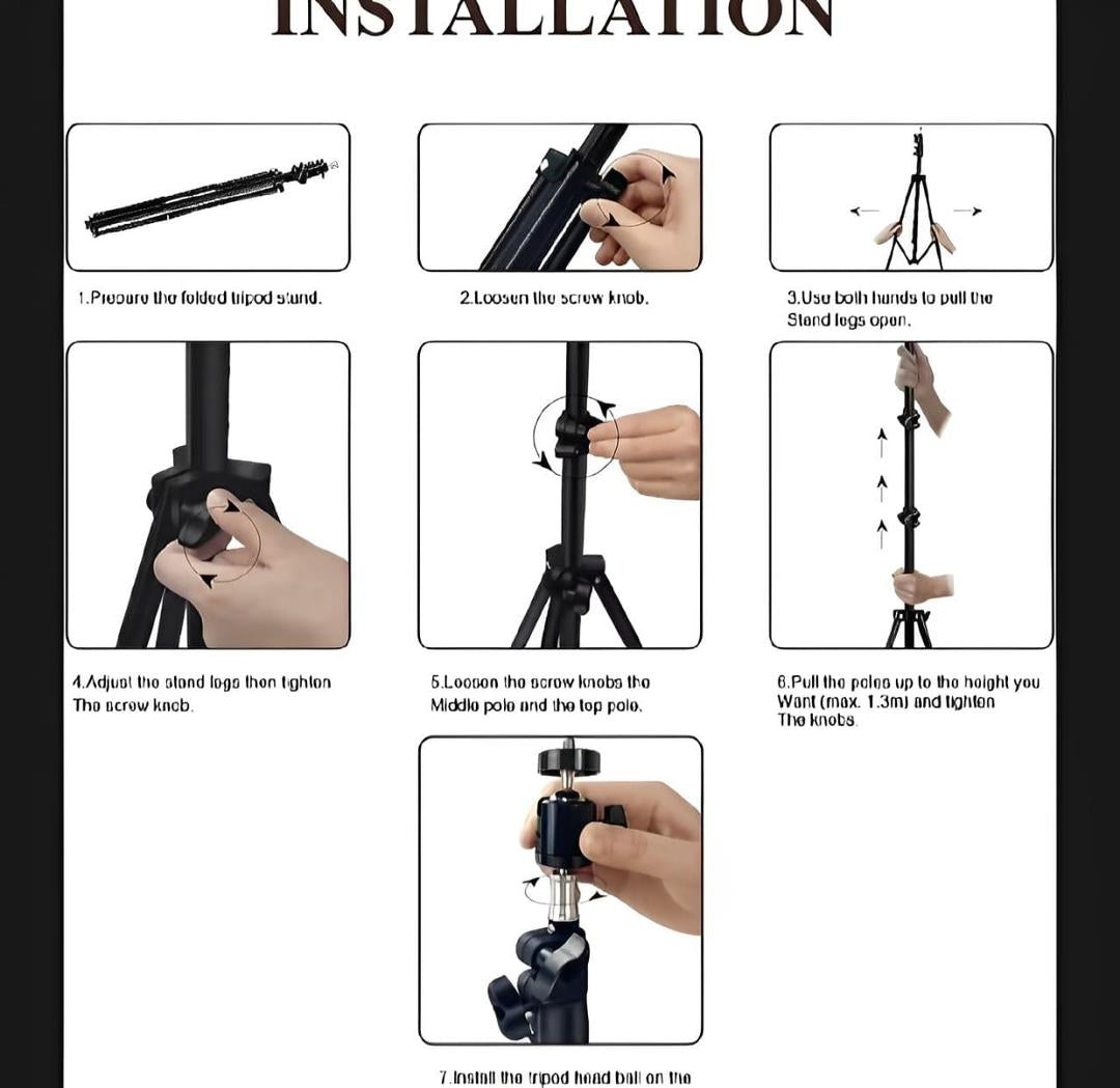 LED Ringlights With Metal Tripod Stand & Mobile Holder