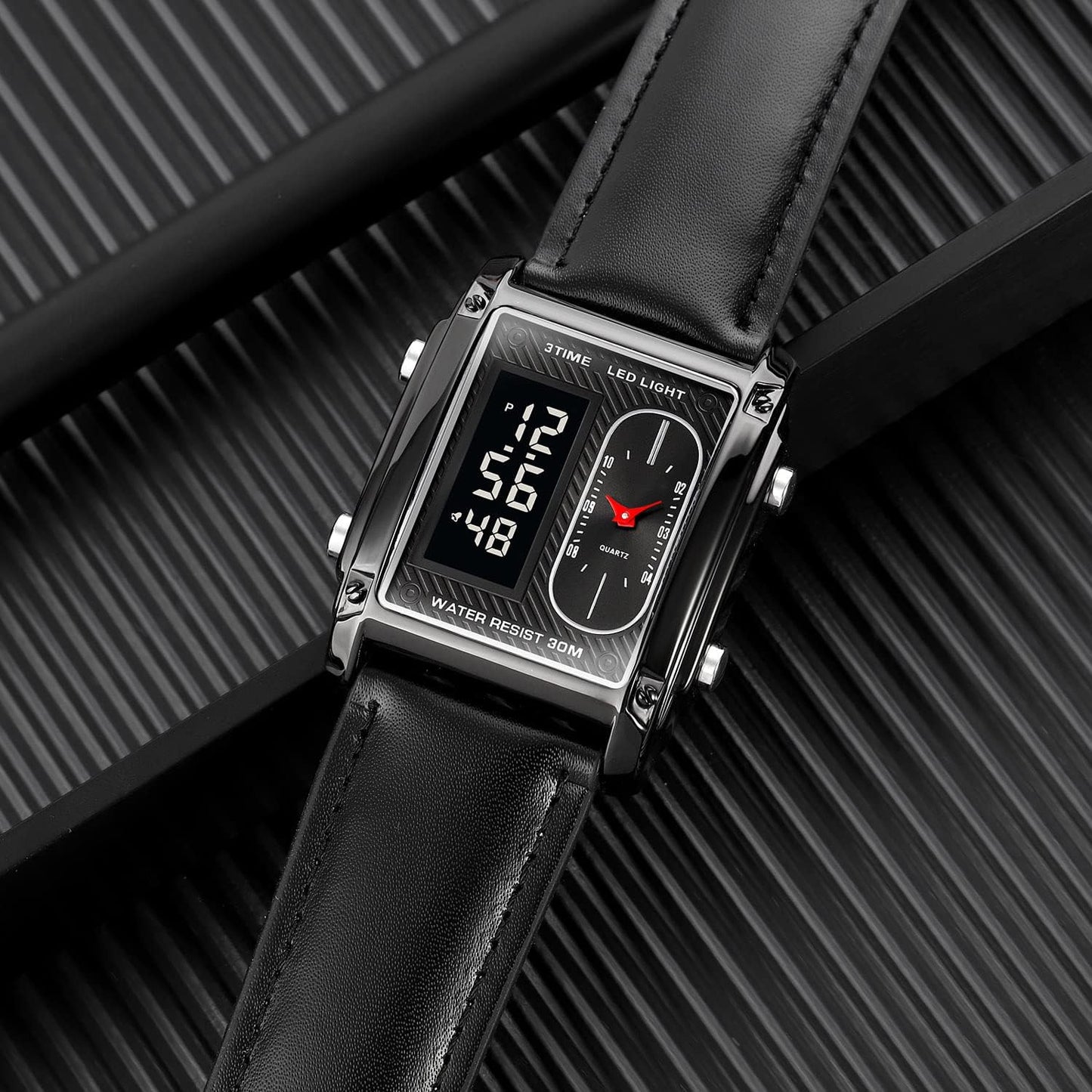 Original Skmei 1868 Boys New Style Design Famous Watch Digital Analog Mens Wrist Watches for Men Luxury Watch - Without Box - Full Black