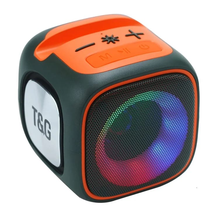 T&G Portable Bluetooth Speaker with LED Lights, Phone Holder & Powerful Bass – Wireless, USB, TF Card & AUX Support – Model X-911