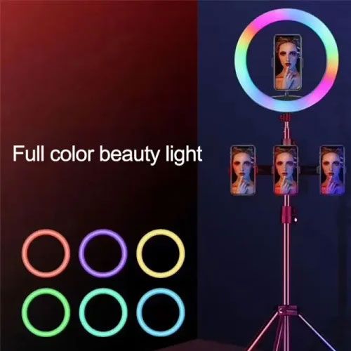 MJ26 | RGB LED Ring Light | 26cm light with Phone Clip wall Phone Video Beauty